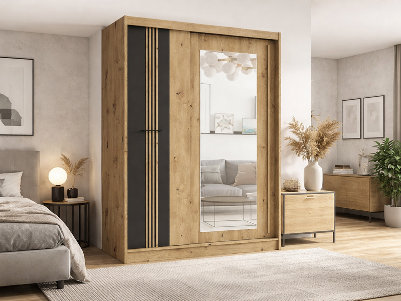 Гардеробер Молто 150 - Артисан/црн