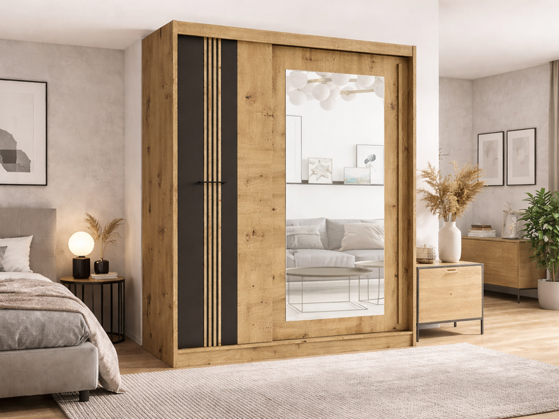 Гардеробер Молто 200 - Артисан/црн